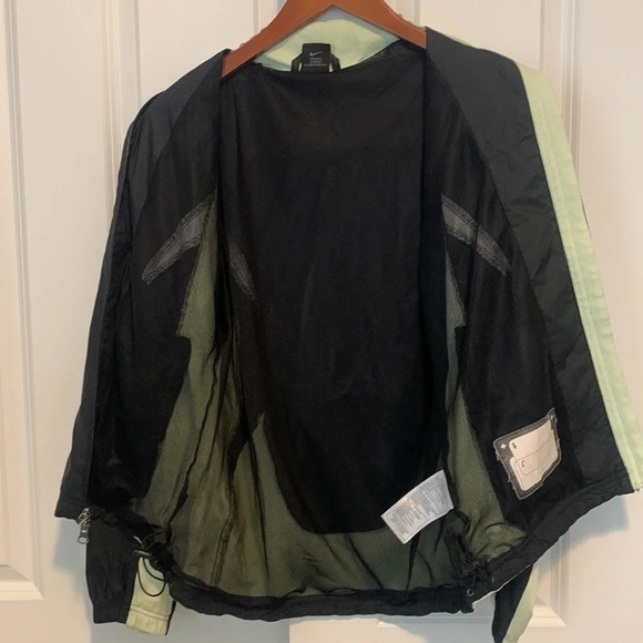 VTG Women’s Running Training Track Jacket Lightweight Reflective Black Green M-S - Picture 8 of 9